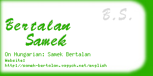 bertalan samek business card